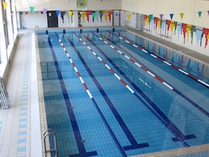 Indoor pool, pool loungers