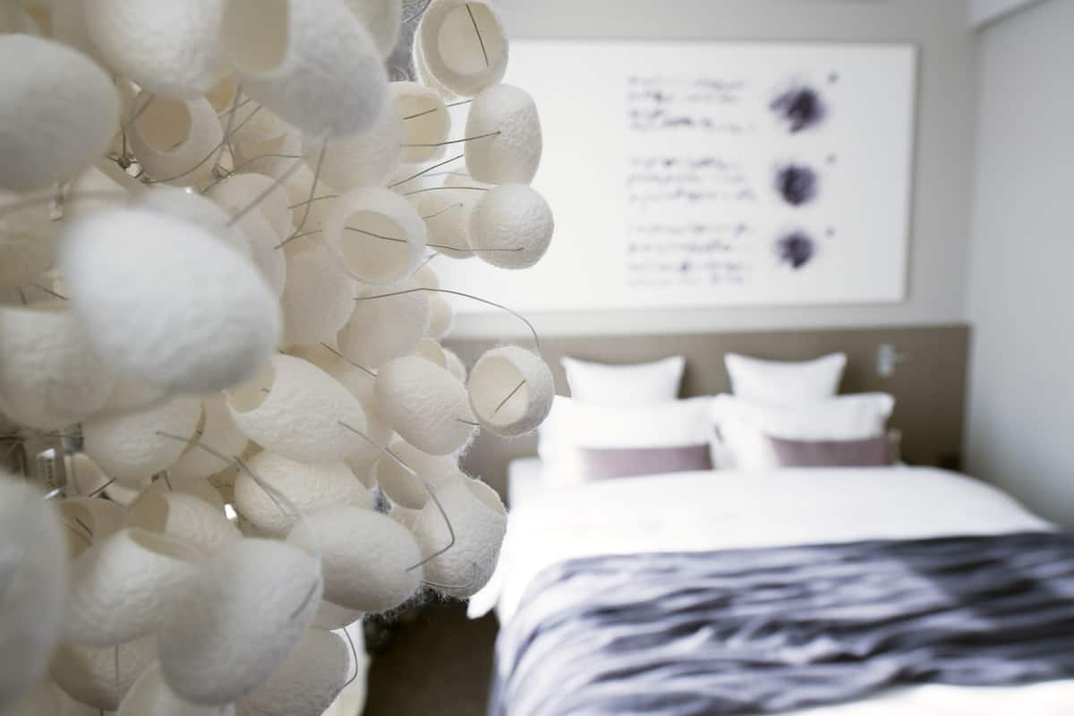 Frette Italian sheets, premium bedding, memory-foam beds, minibar