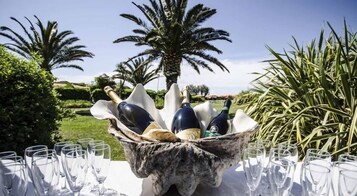 Outdoor banquet area