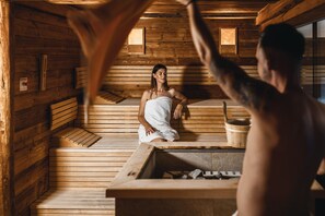Sauna, steam room, body treatments, body wraps, body scrubs, facials