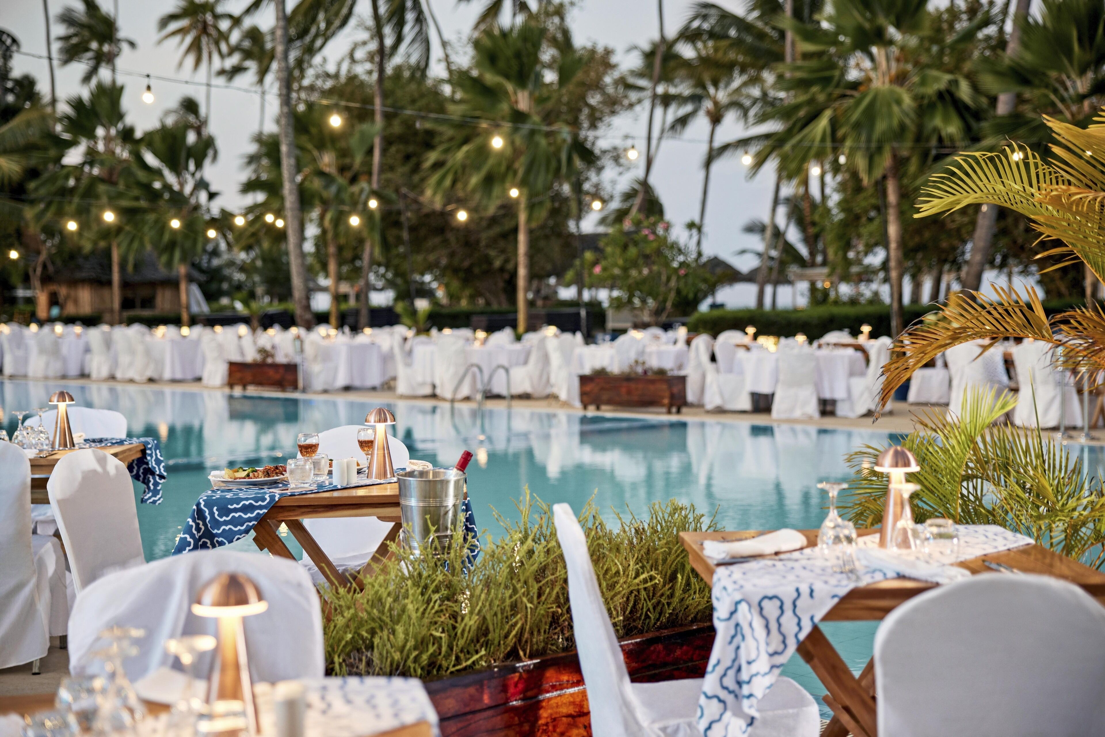 Outdoor banquet area