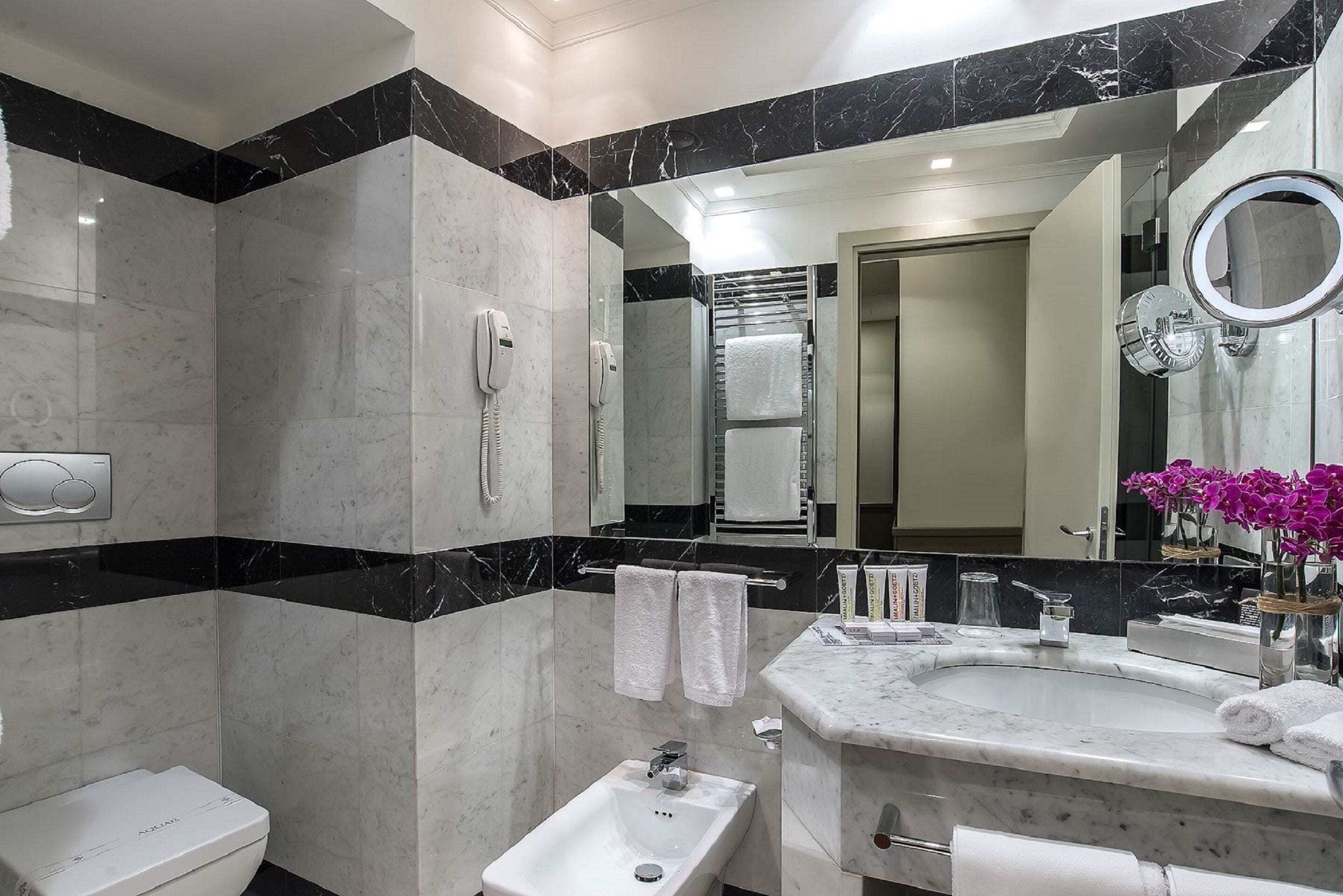 single room | bathroom | designer toiletries, hair dryer, bathrobes, slippers