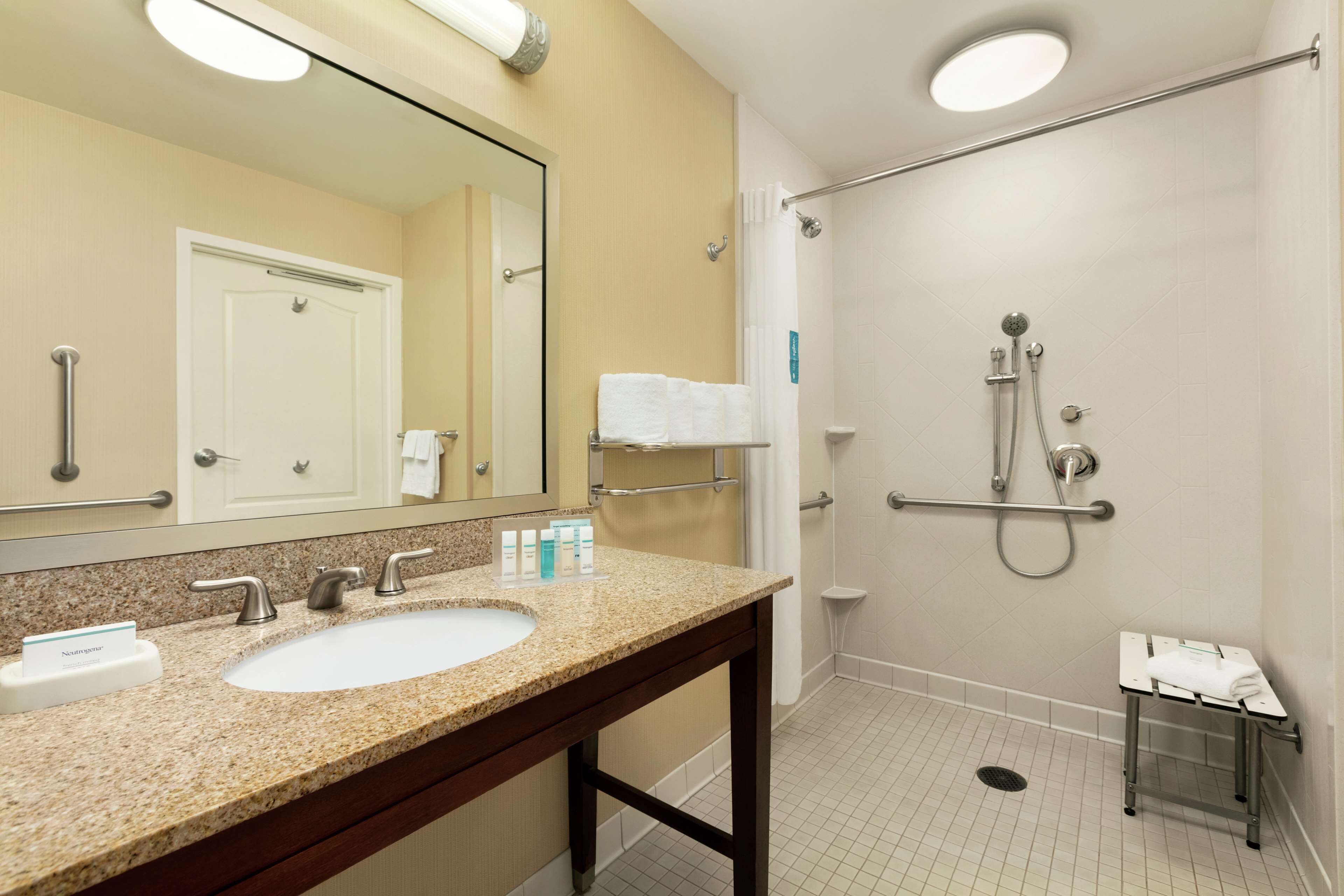 suite, 1 king bed, accessible, non smoking | bathroom shower