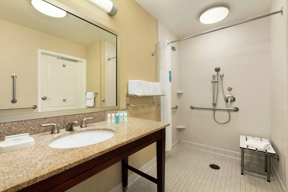 suite, 1 king bed, accessible, non smoking | bathroom shower