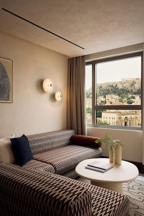 Junior Suite (Acropolis View) | Hypo-allergenic bedding, Select Comfort beds, minibar, in-room safe - A for Athens (Athens)