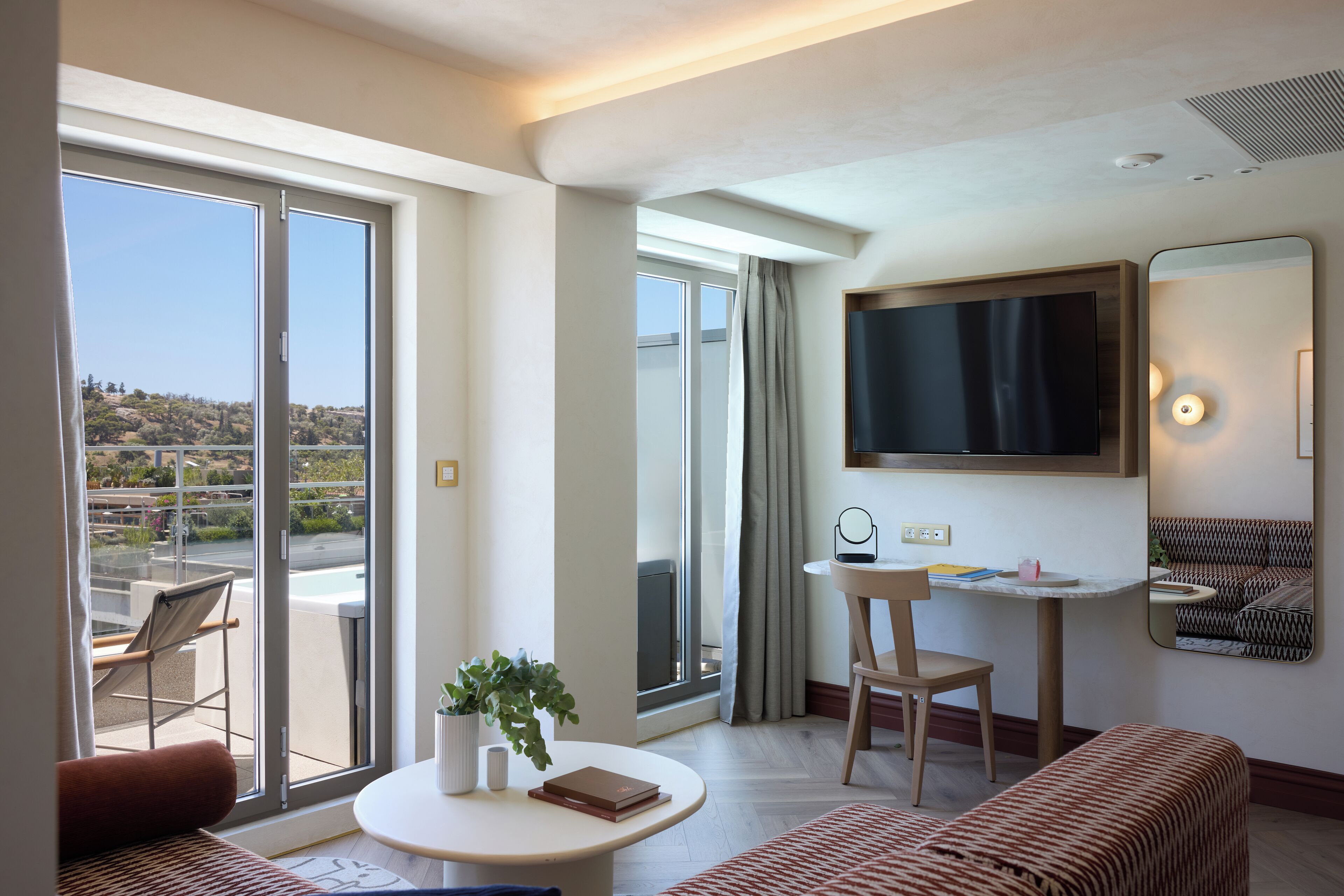 iris suite acropolis view | hypo-allergenic bedding, select comfort beds, minibar, in-room safe