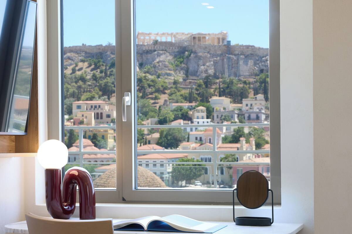 Gaia Suite Acropolis View | 防过敏的被褥、Select Comfort 床、迷你吧、客房内保险箱