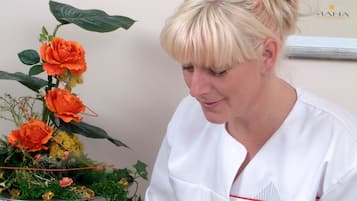 Sauna, steam room, hot stone massages, body scrubs, facials