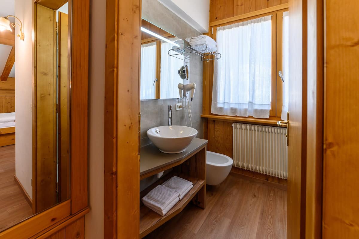 classic double room | bathroom | combined shower/bathtub, free toiletries, hair dryer, slippers
