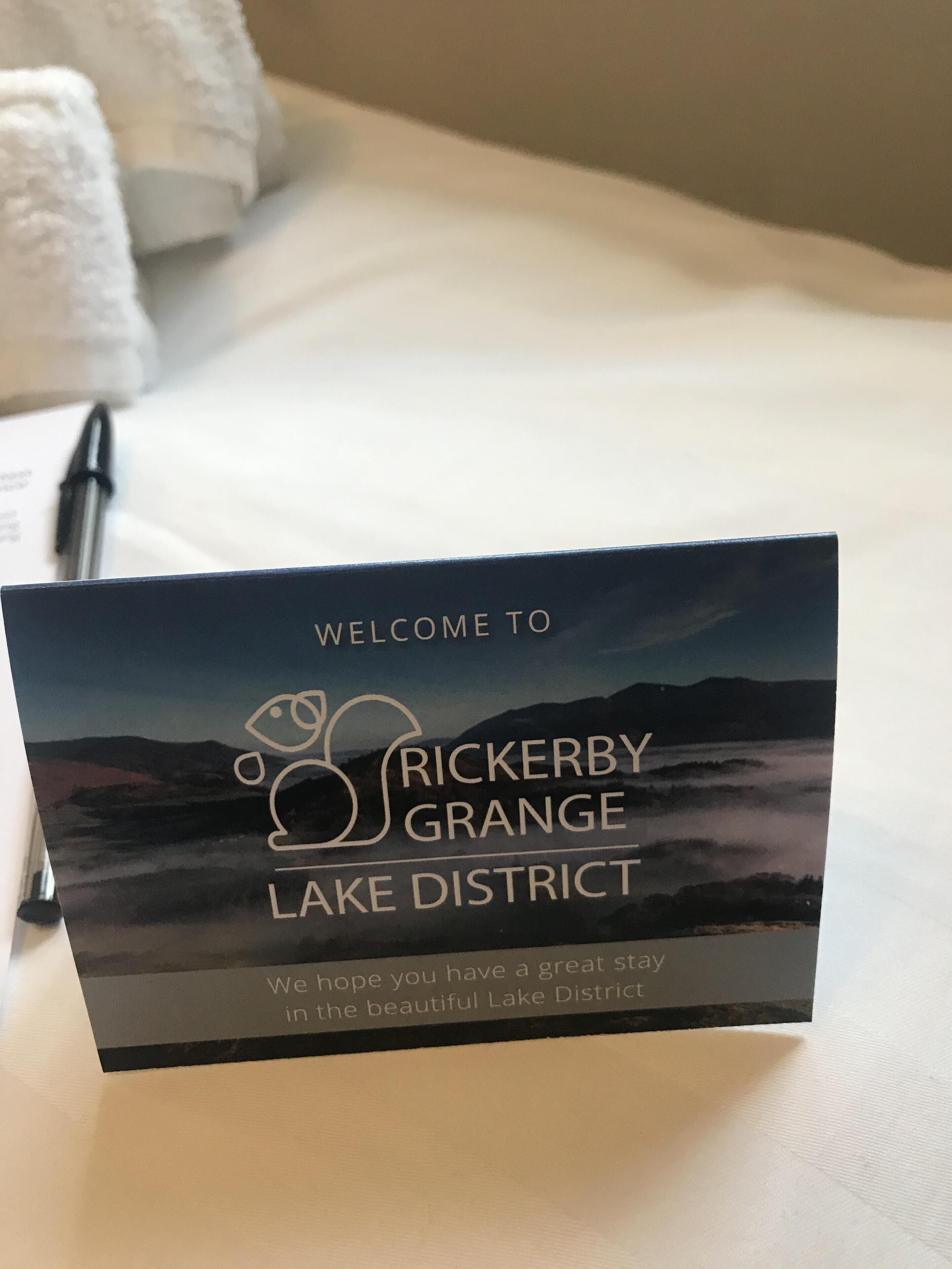 A welcome sign for the Rickeryby Grange Lake District.