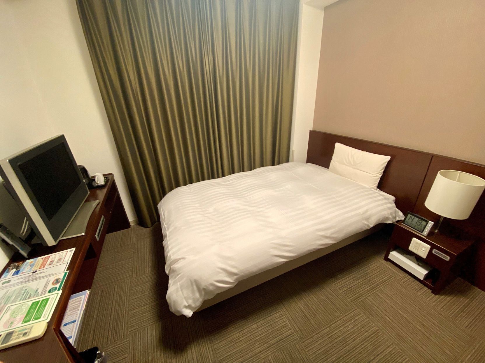 Desk, blackout curtains, free WiFi, bed sheets