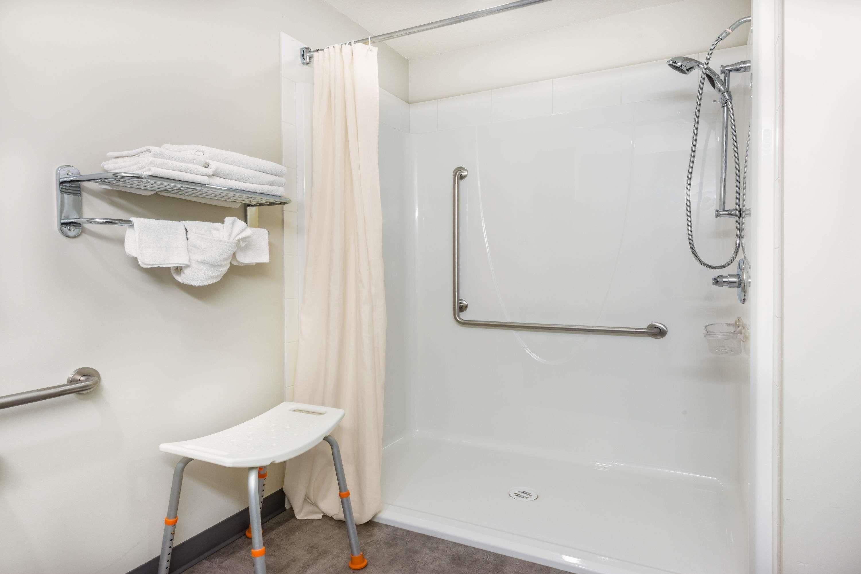 room, 1 queen bed, accessible, non smoking (mobility accessible) | bathroom shower