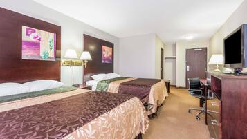 Standard Room, 2 Queen Beds | Desk, free cribs/infant beds, free WiFi, bed sheets