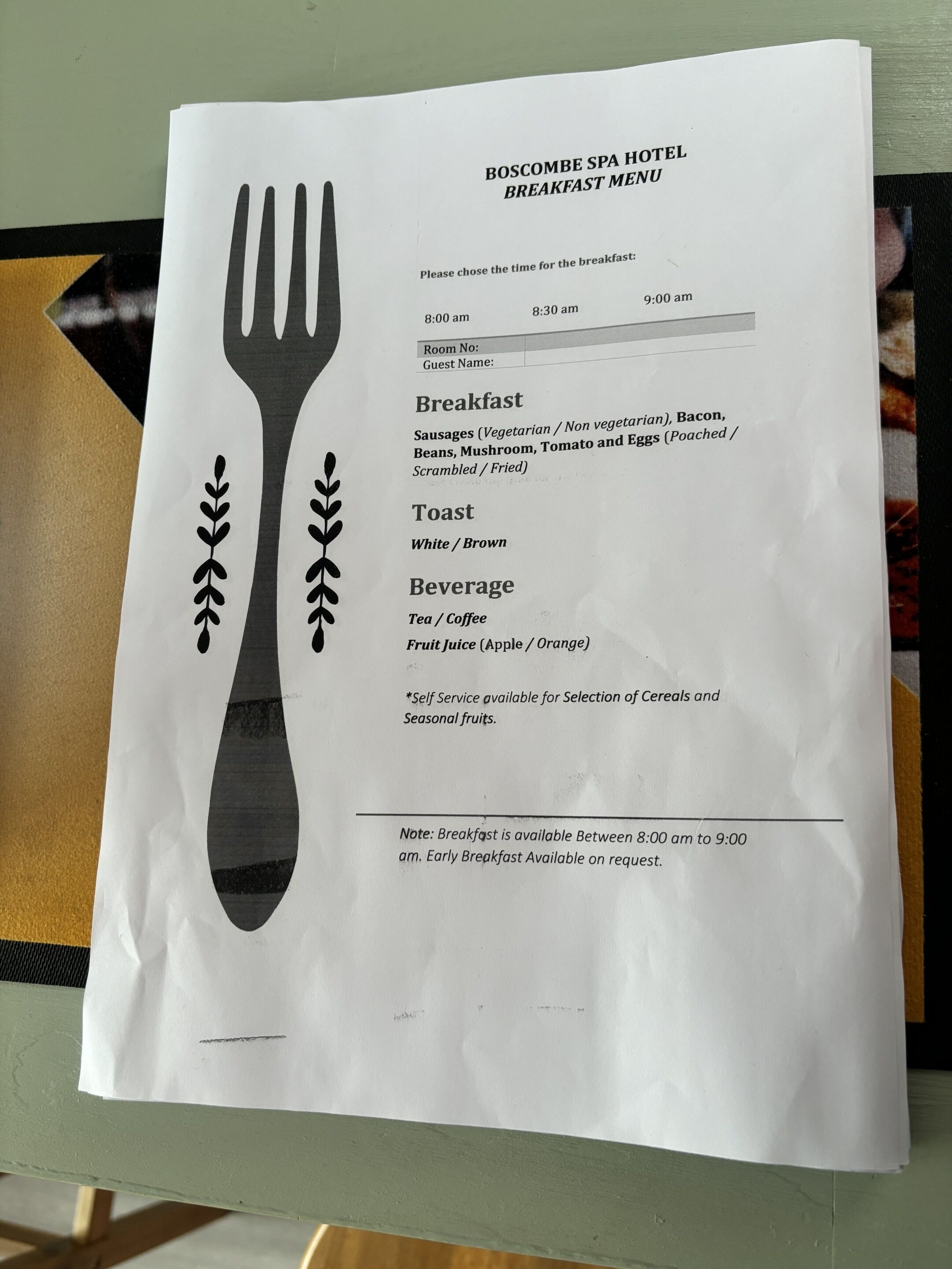 Breakfast for a fee