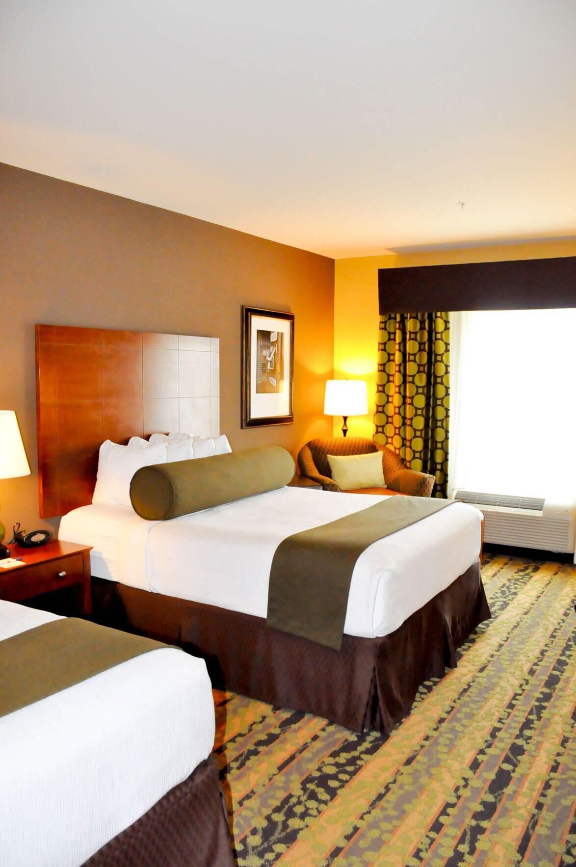 Pillowtop beds, desk, laptop workspace, iron/ironing board