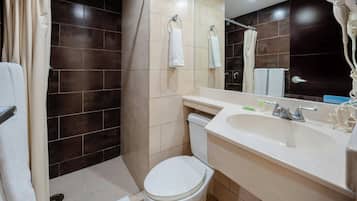 Room, 2 Queen Beds, City View | Bathroom | Shower, free toiletries, hair dryer, towels