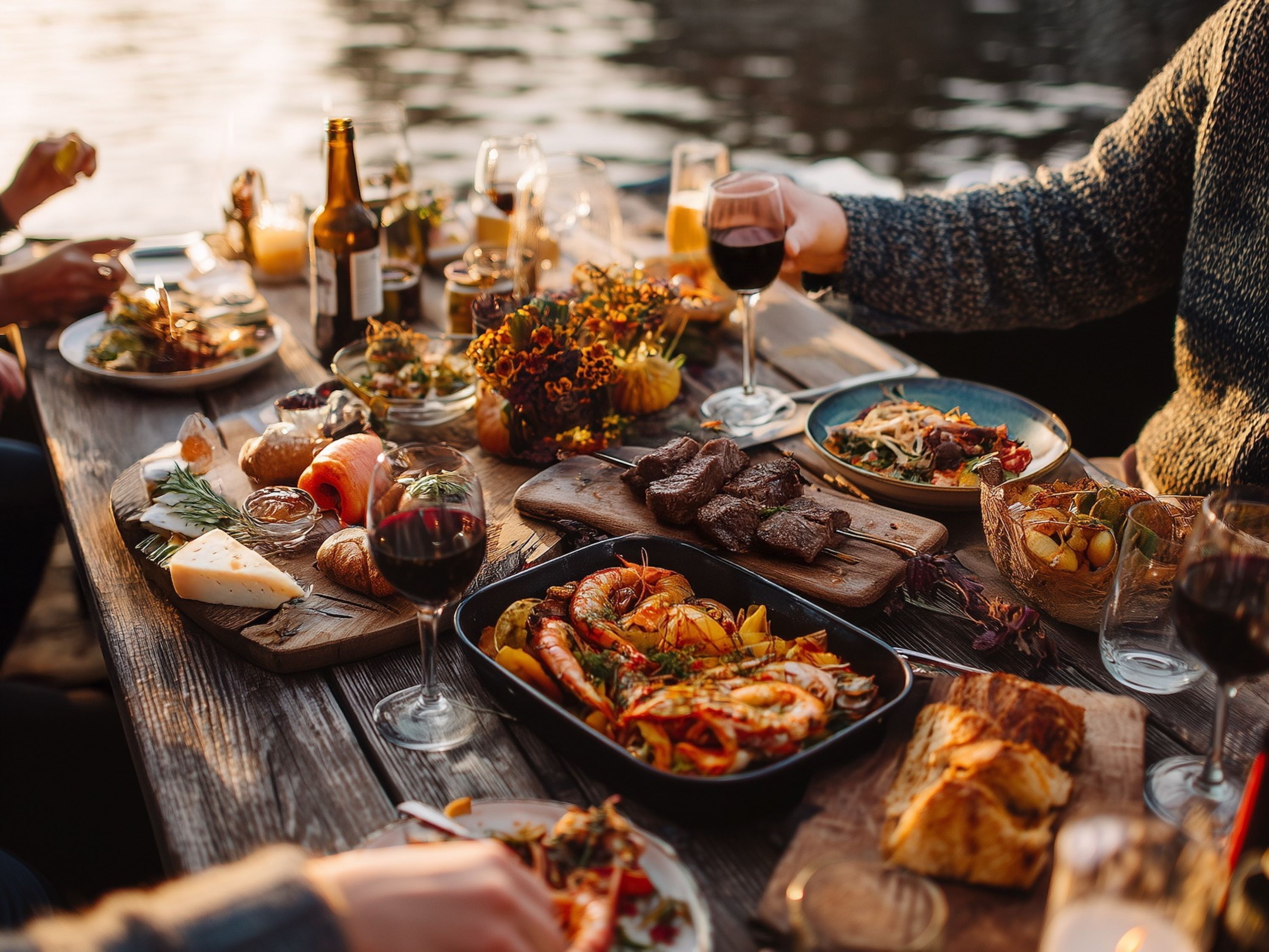 breakfast, lunch, dinner served; sea views