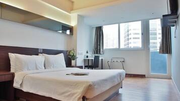 Free minibar, in-room safe, desk, iron/ironing board