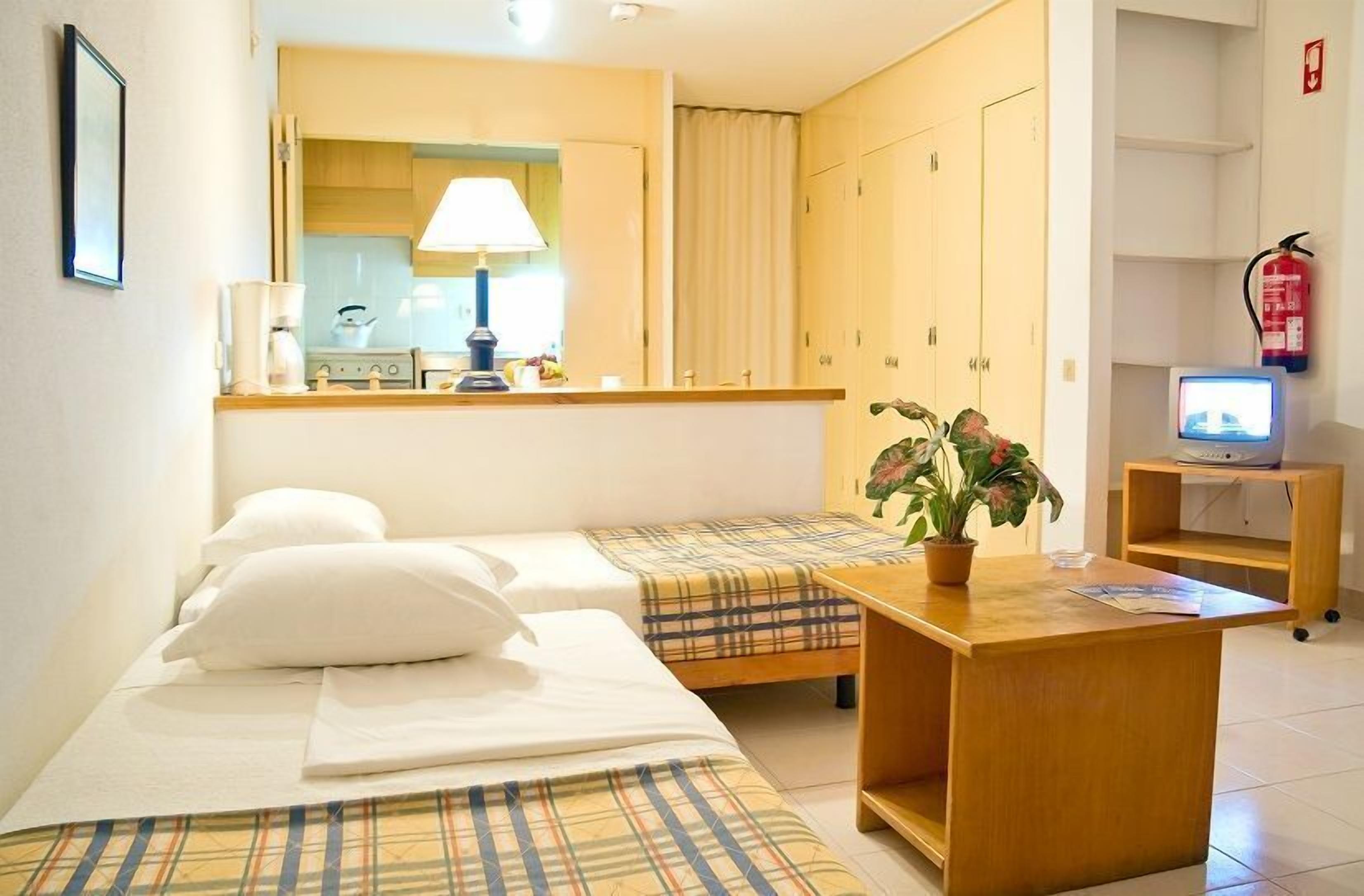 Memory-foam beds, in-room safe