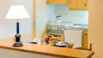 Basic Studio, City View | Private kitchen | Fridge, microwave, coffee/tea maker