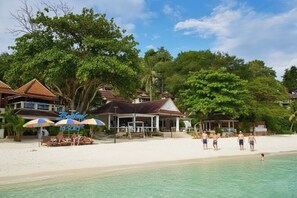 Private beach, beach bar