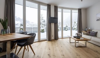 Lakosztály, 1 hálószobával, kilátással a hegyre | Hipoallergén ágynemű, Select Comfort-matrac, minibár és széf a szobában