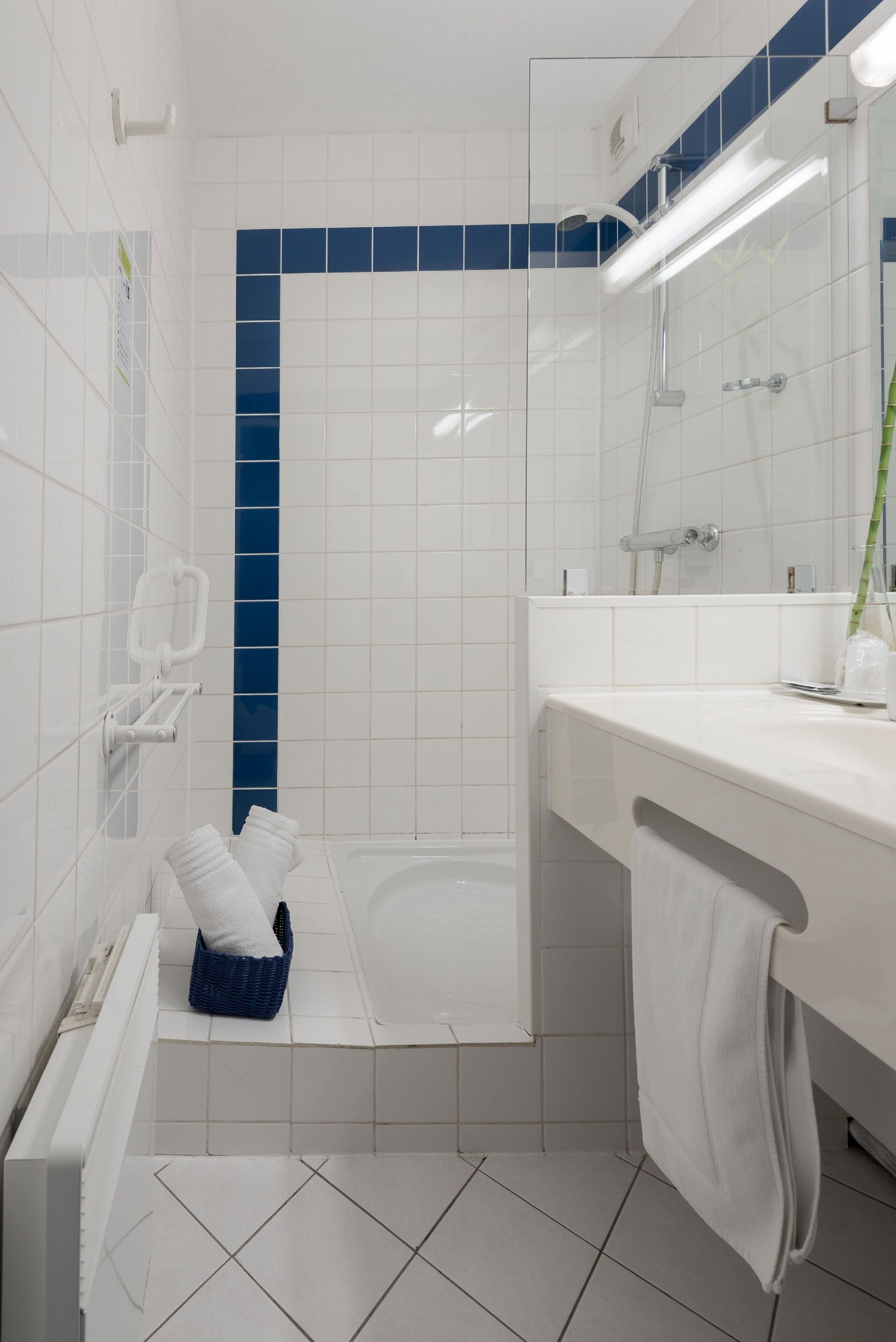 free toiletries, hair dryer, towels