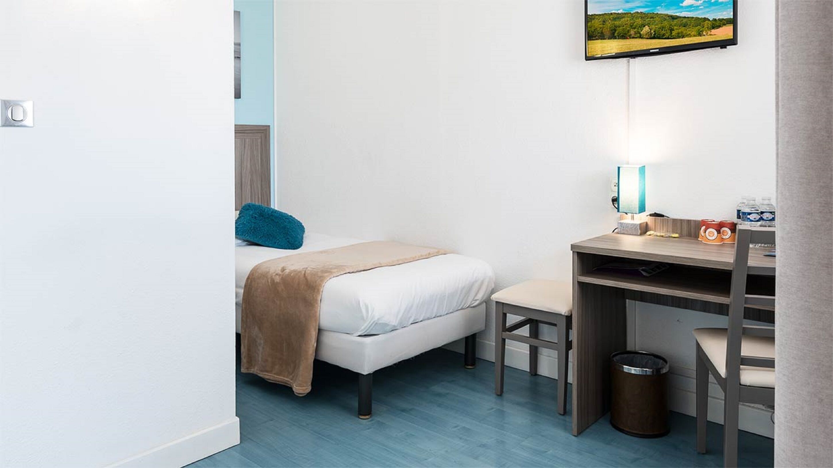 desk, blackout curtains, soundproofing, iron/ironing board