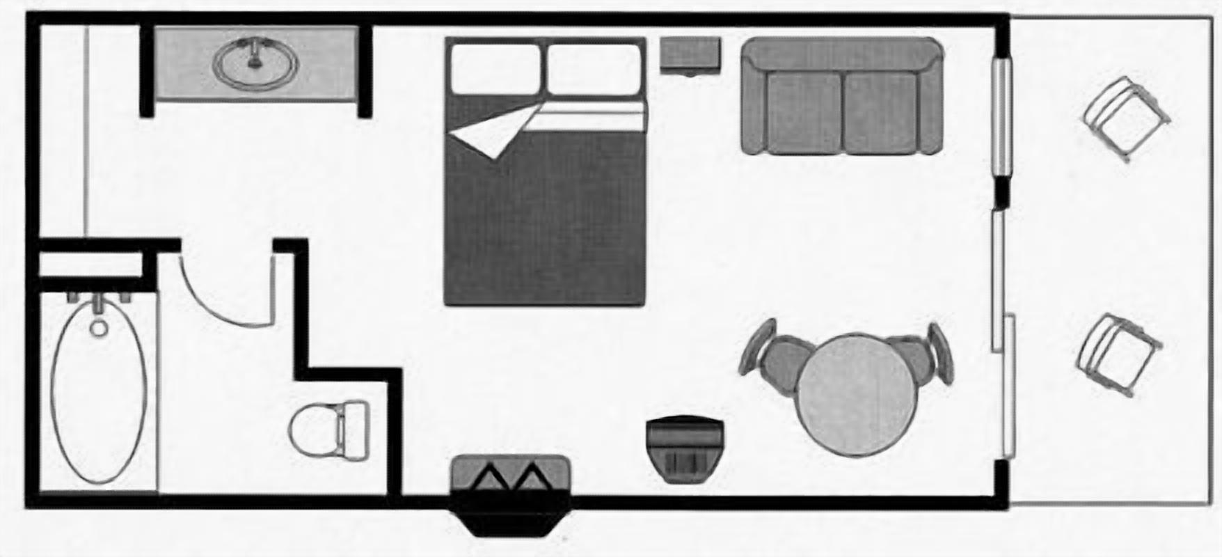 cabin, fireplace (jetted tub & deck) | floor plan