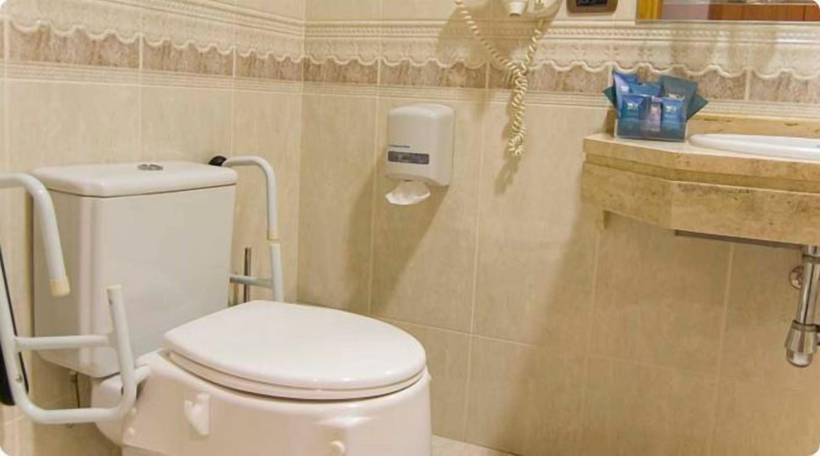 combined shower/bathtub, free toiletries, hair dryer, bidet
