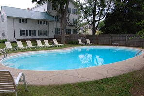 Seasonal outdoor pool, open 10 AM to 8 PM, sun loungers