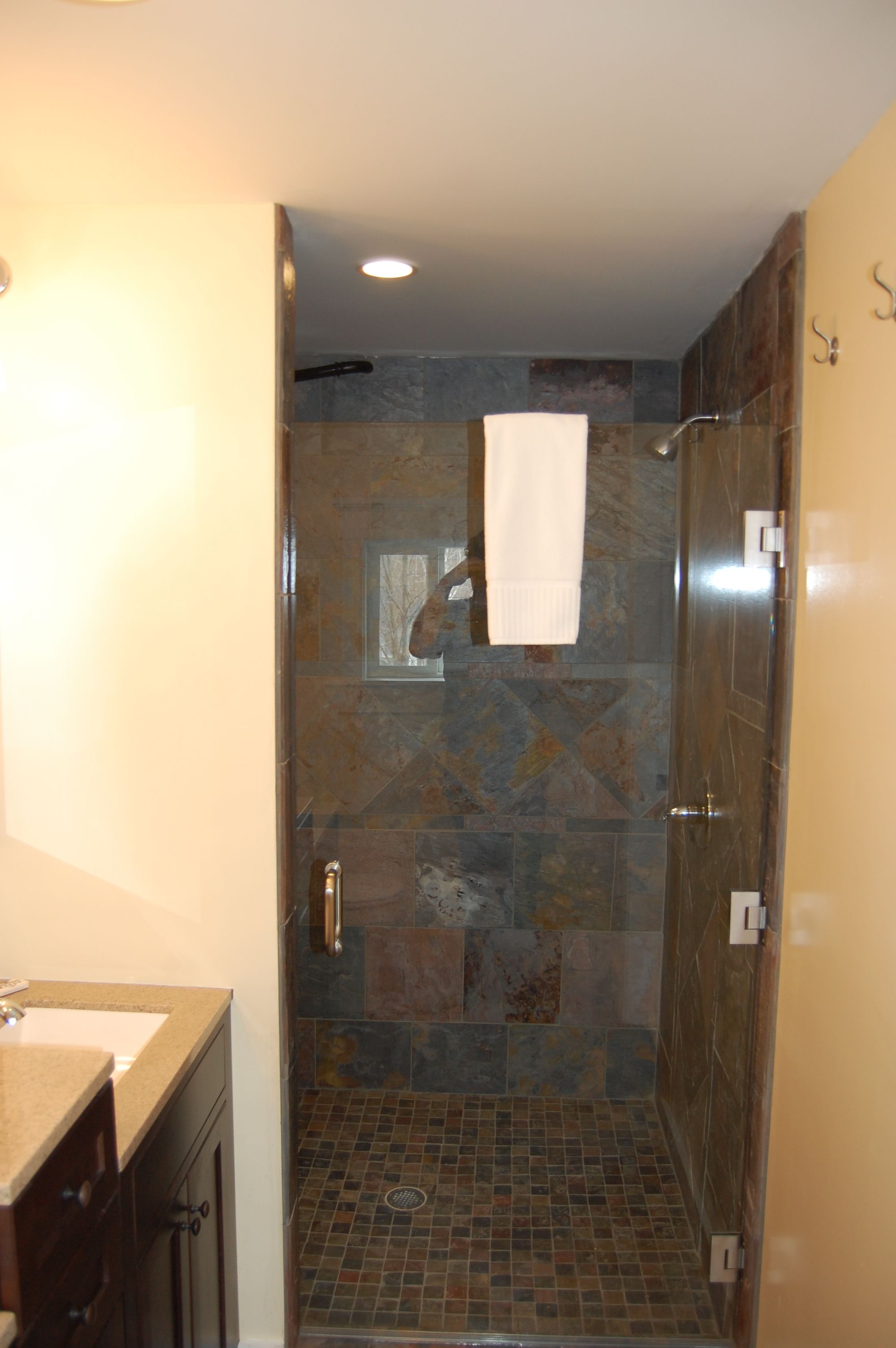 deluxe king room | bathroom | free toiletries, hair dryer, towels, soap