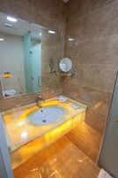 Bathrobes, slippers, towels