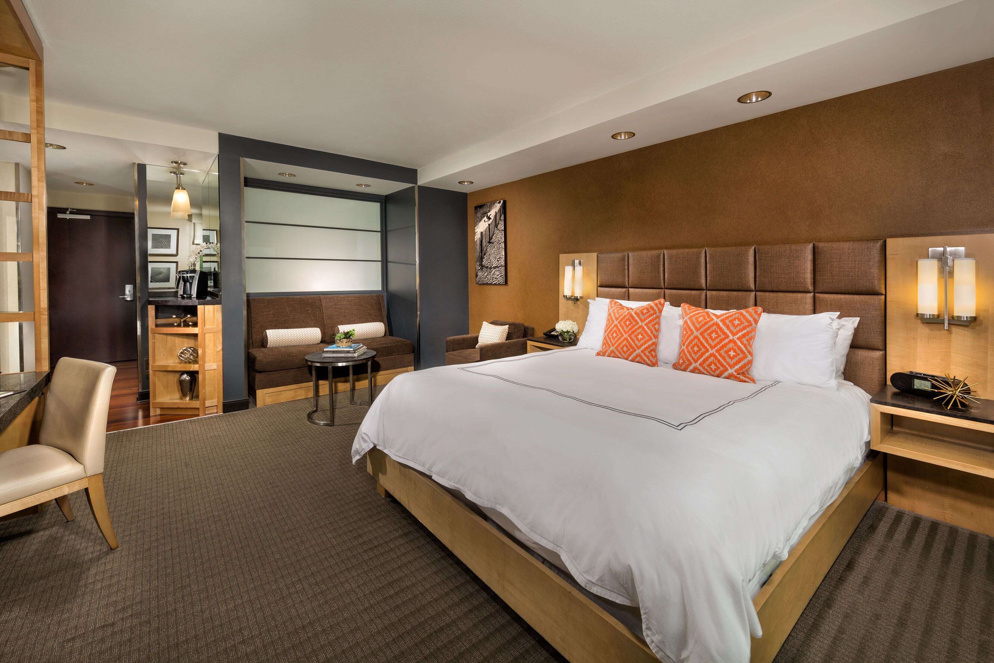 Hypo-allergenic bedding, pillow-top beds, in-room safe, desk