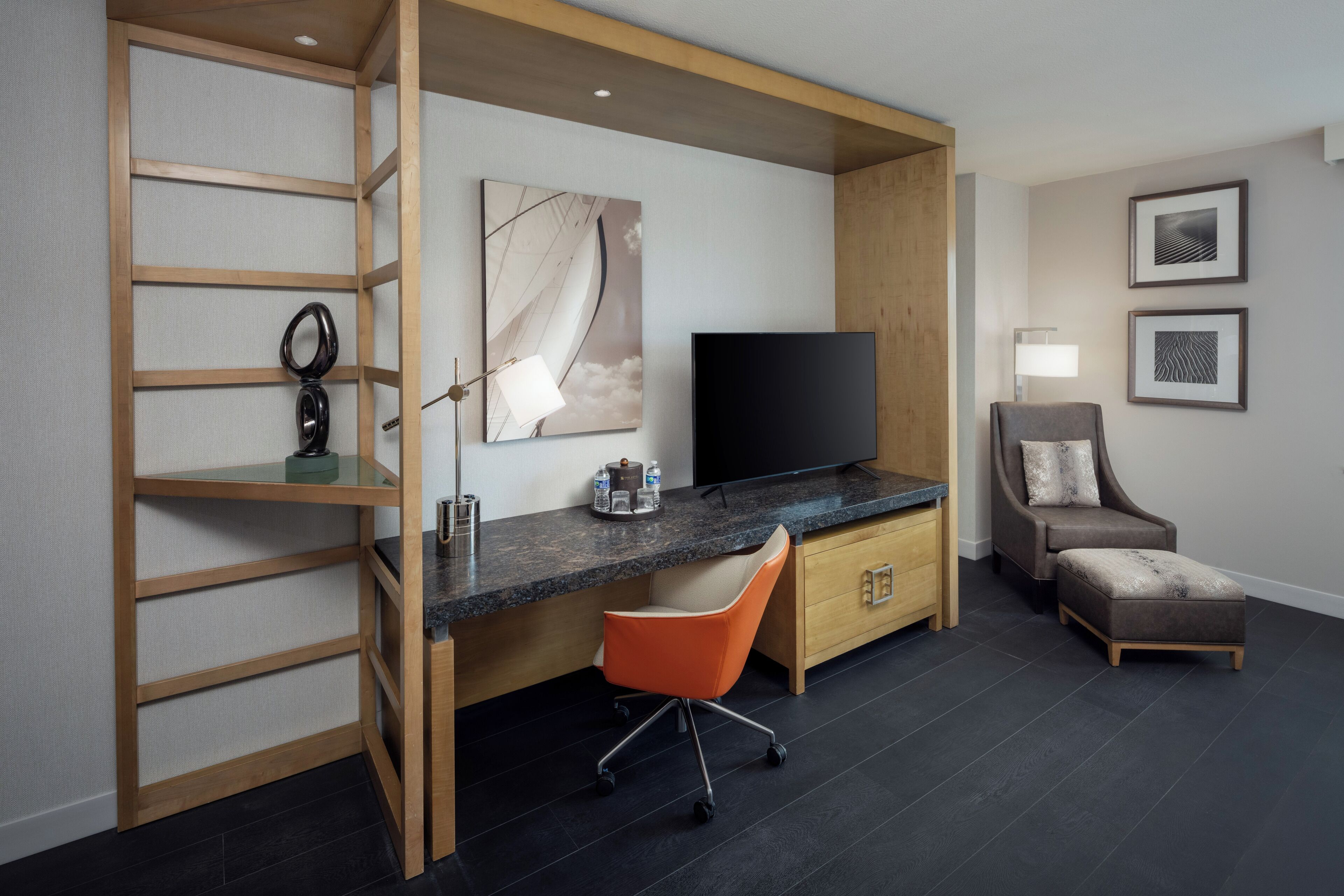 hypo-allergenic bedding, pillow-top beds, in-room safe, desk