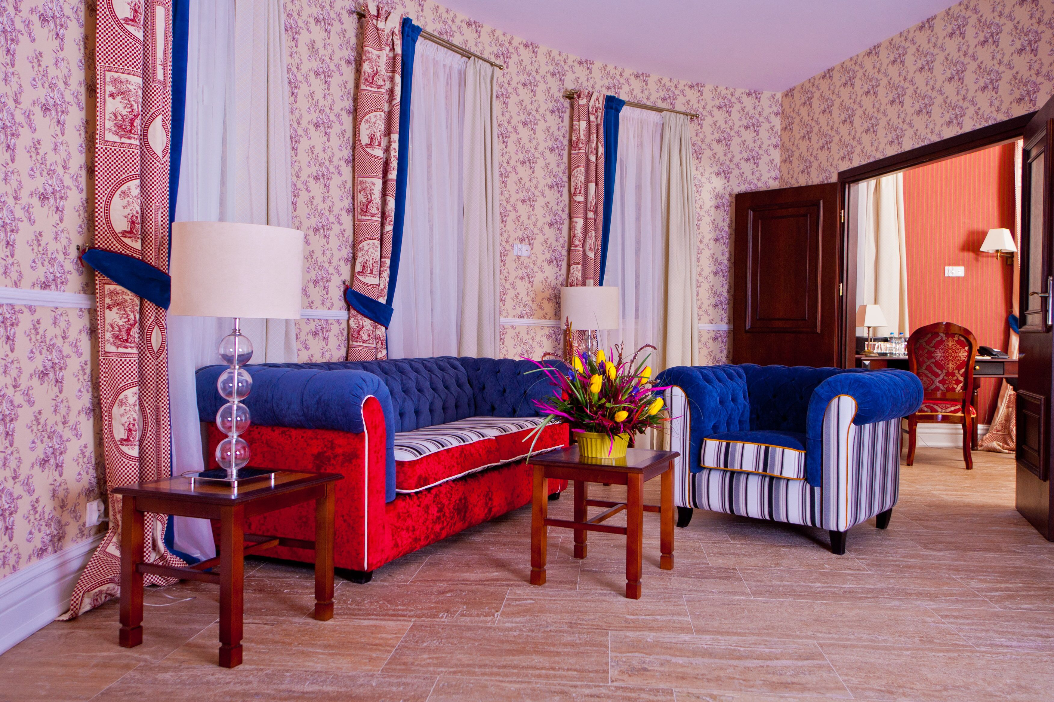 presidential apartment | living room | 32-inch flat-screen tv with cable channels, tv, table football