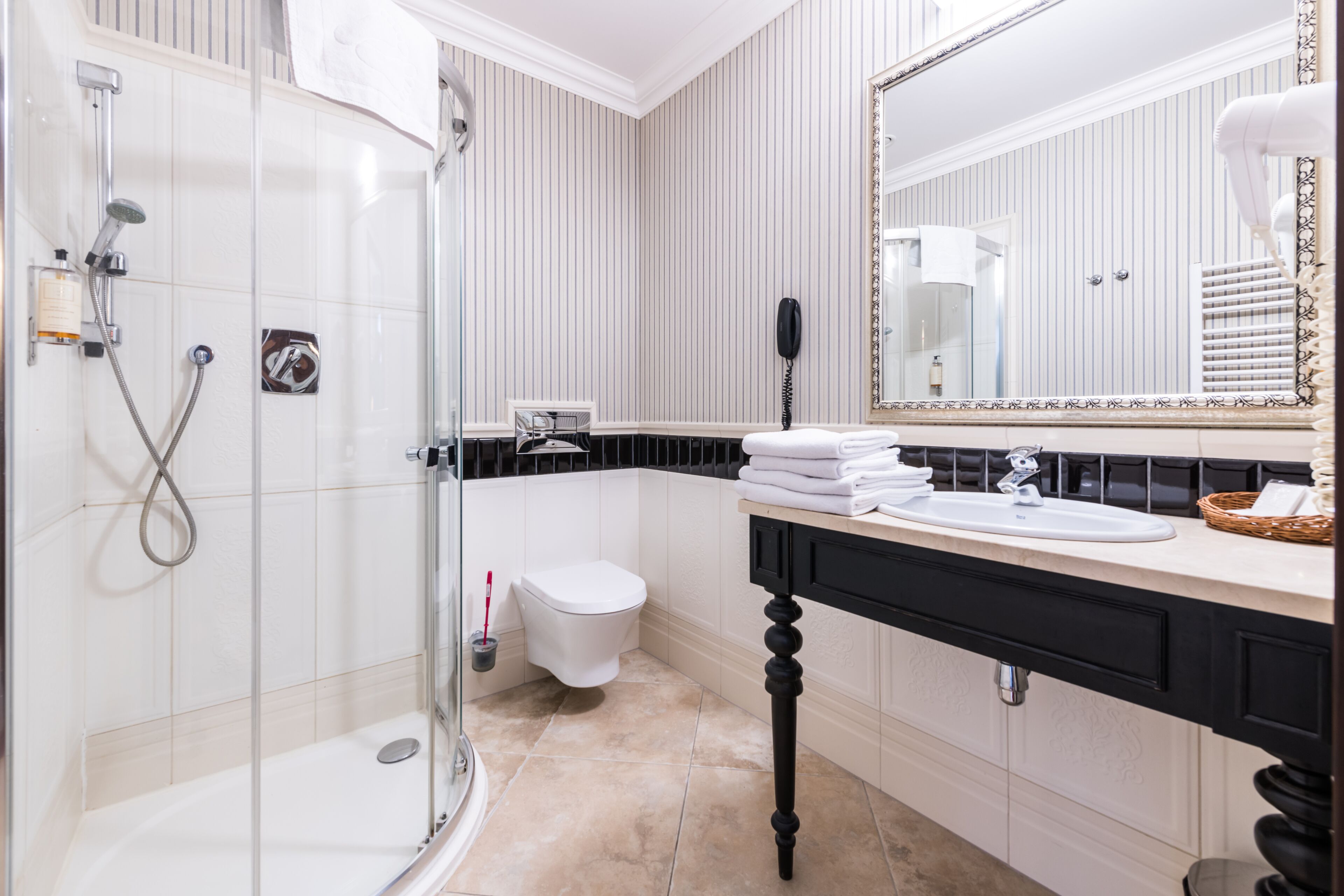 free toiletries, hair dryer, bathrobes, slippers