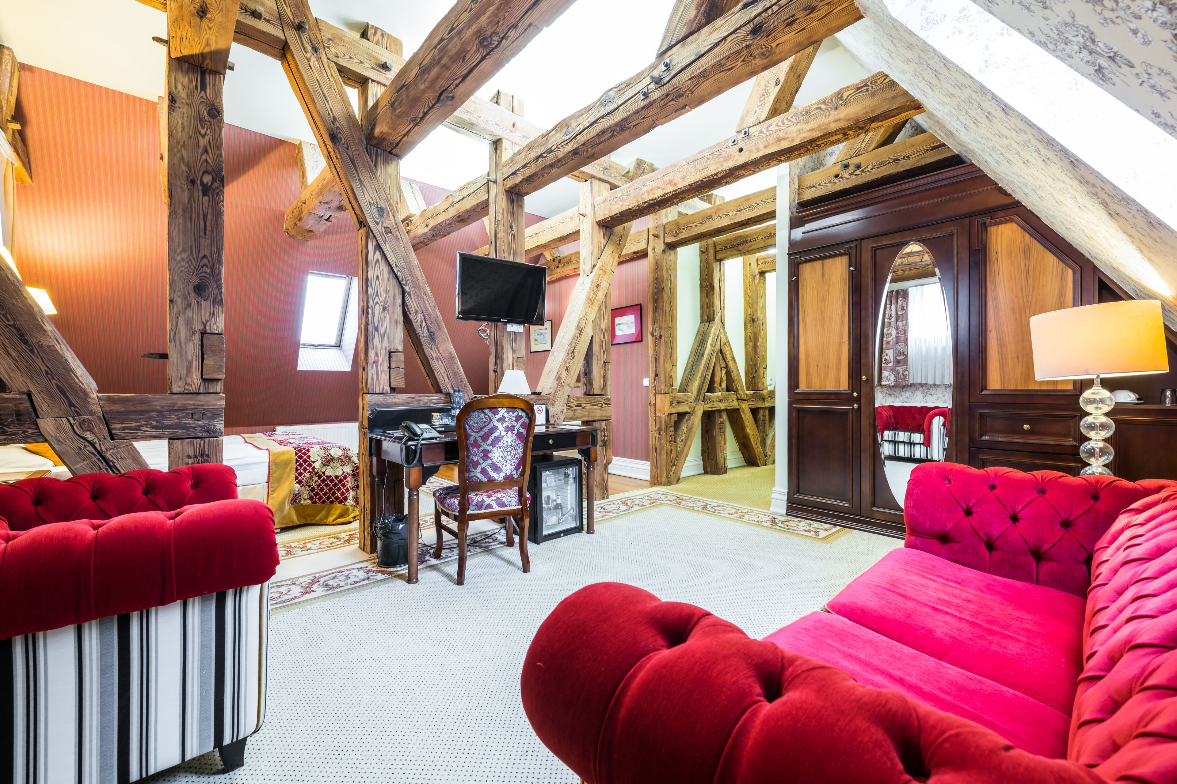 superior room | living area | 32-inch flat-screen tv with cable channels, tv, table football