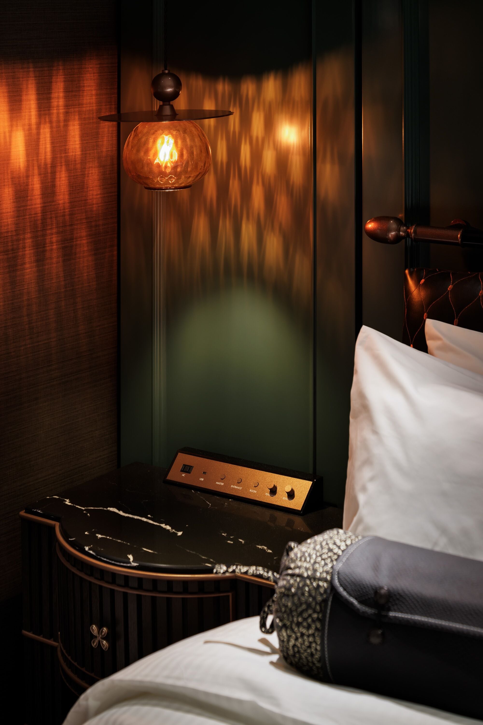 down duvets, desk, blackout curtains, iron/ironing board