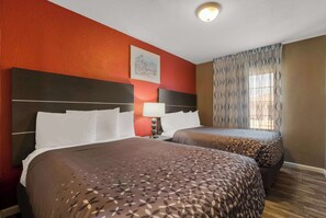 Suite 2 double beds non-smoking | Desk, blackout drapes, iron/ironing board, bed sheets