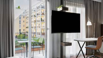Studio, 1 grand lit et 1 canapé-lit, terrasse, vue cour intérieure