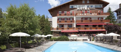 Indoor pool, open 8:00 AM to 7:30 PM, pool umbrellas, pool loungers