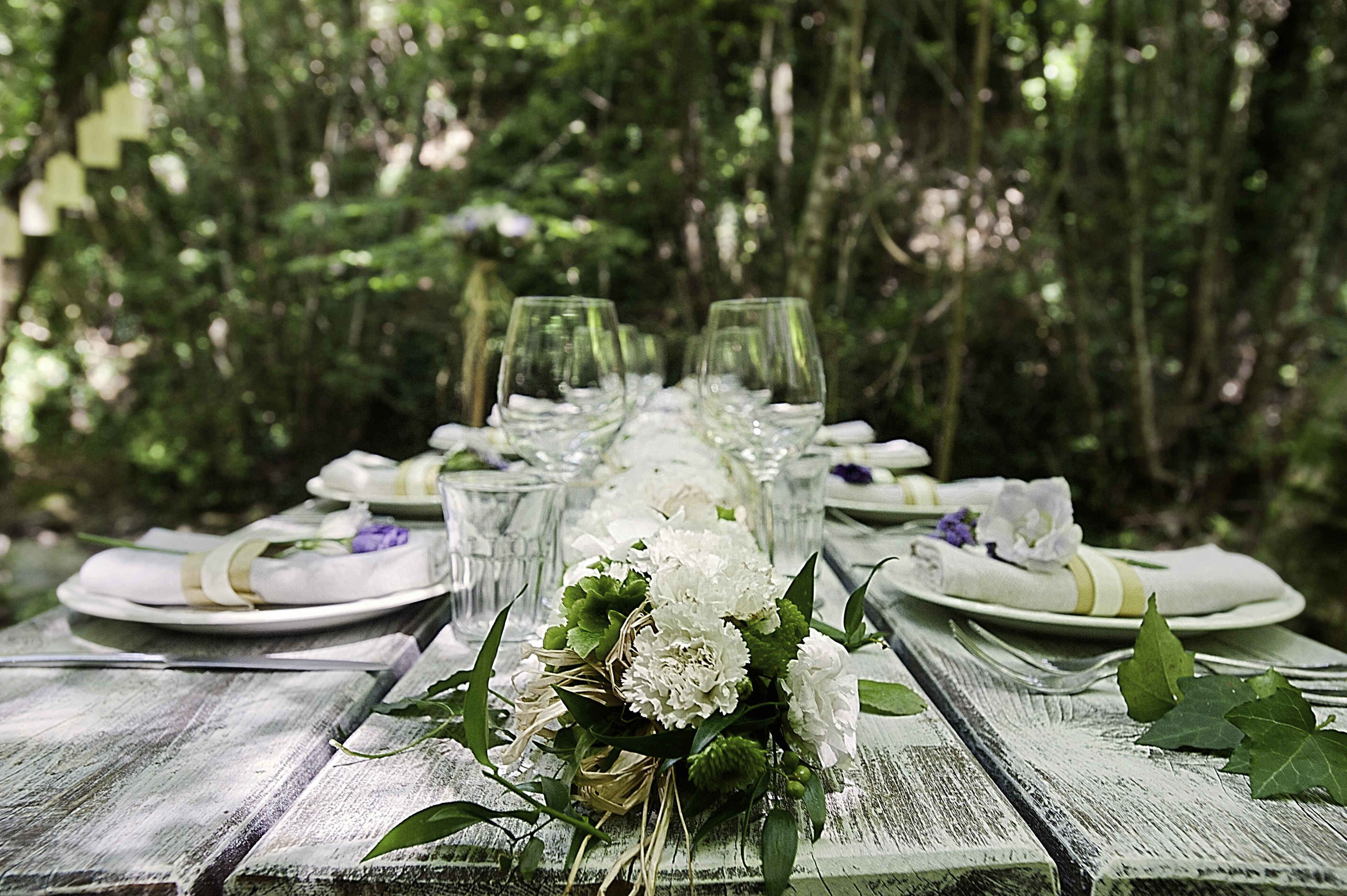 Outdoor banquet area