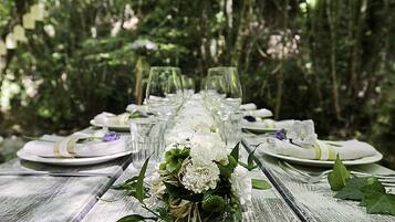 Outdoor banquet area