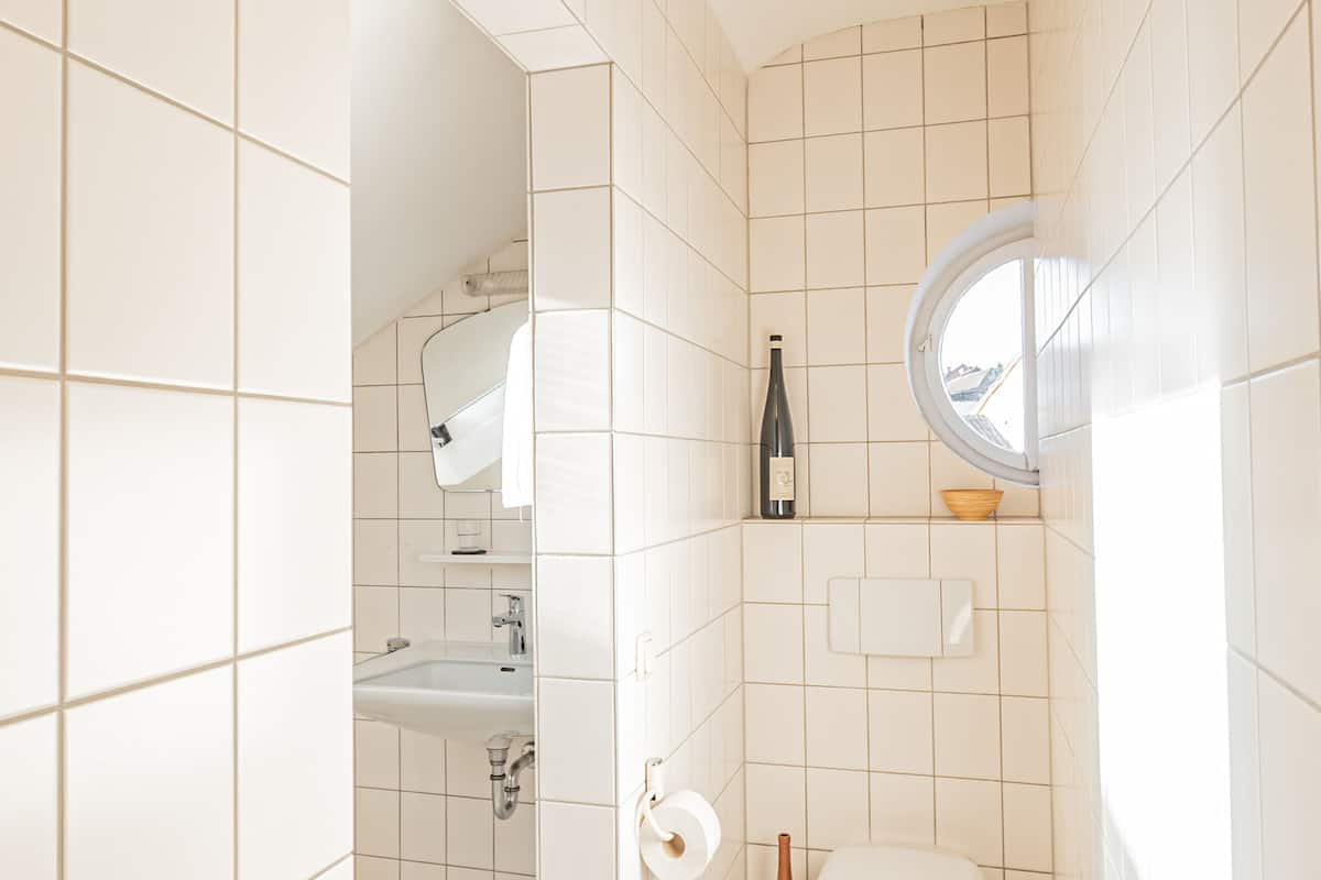 deluxe double room | bathroom | shower, free toiletries, hair dryer, towels