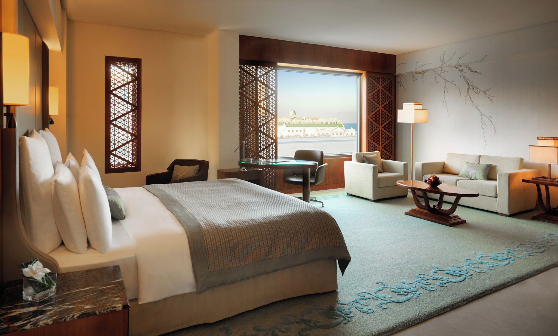 Egyptian cotton sheets, premium bedding, memory-foam beds, minibar