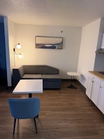 Suite, 1 King Bed with Sofa bed, Non Smoking, Kitchenette | Private kitchen | Full-size fridge, microwave, coffee/tea maker