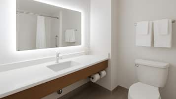 Suite, 1 King Bed (Additional Living Area) | Bathroom | Free toiletries, hair dryer, towels