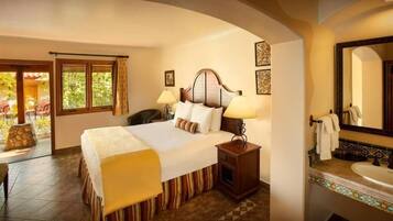 Premium bedding, pillow-top beds, blackout curtains, iron/ironing board
