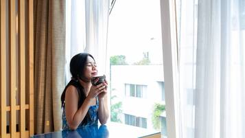 Staduitzicht vanuit accommodatie